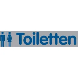WC-Schild, "Toiletten", Damen / Herren, 40 x 160 mm - 160x40x1 mm Kunststoff