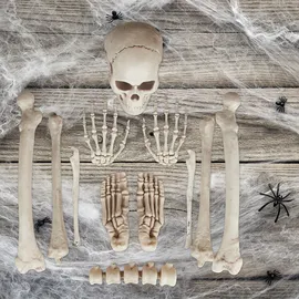 Relaxdays Dekoknochen, für Halloween Deko, Außen & Innen, Knochen, Totenschädel & Skeletthände, Horror Deko, XXL,
