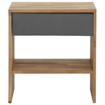 Home Affaire Nachttisch HOME AFFAIRE "Cavan", grau (steel, natur, natur), B:60cm H:65,5cm T:42cm, Tische, Nachttisch, passend zur Boxspringbett-Serie Cavan