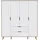 Forte Drehtürenschrank Vankka 184,1 x 201,5 x 52,7 cm Beige