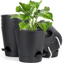luxuskollektion Blumentopf selbstbewässernd 15,2 cm Ø 15,2 cm Schwarz