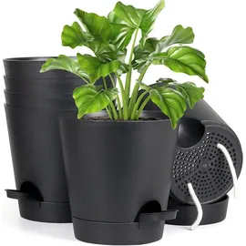 luxuskollektion Blumentopf selbstbewässernd 15,2 cm Ø 15,2 cm Schwarz