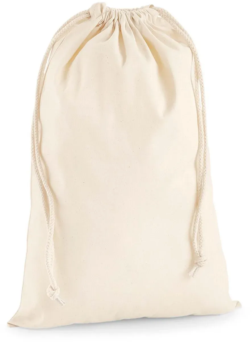 Westford Mill Baumwollbeutel Sportbeutel W216 natural L (40 x 61,5 cm)