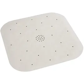 Wenko Duscheinlage Mod. Natur-Kautschuk Beige rutschfest mit Saugnäpfen für sicheren Halt und waschbar bei 40 Grad Maße 45 x 1,6 x 45 cm