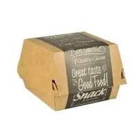 Papstar Pure Good Food Burgerboxen, Pappe Umweltfreundliche Hamburger-Box, 1 Packung = 50 Stück, groß