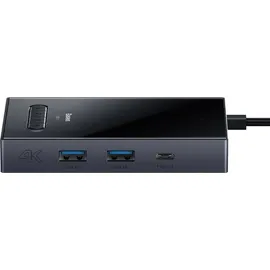 Baseus USB-C Hub 8-in-1 HDMI 4K@60Hz + HDMI 4K@30Hz + DisplayPort 8K@30Hz + VGA + 2 x USB-A 3.0 + 2 x USB-C 0 m Grau/Schwarz
