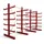 Stier Kragarmregal doppelseitig 3 Felder mit 5 Ebenen 3900x2000x500mm feuerrot