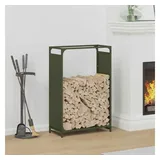 vidaXL Kaminholzregal Kaltgewalzter Stahl 60 x 28 x 90 cm Olivgrün