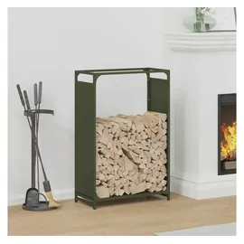 vidaXL Kaminholzregal Kaltgewalzter Stahl 60 x 28 x 90 cm Olivgrün