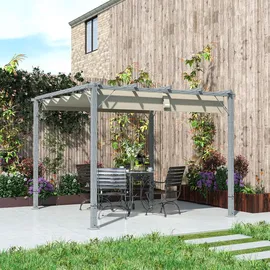 Outsunny Pergola 2,99 x 2,96 m Grau