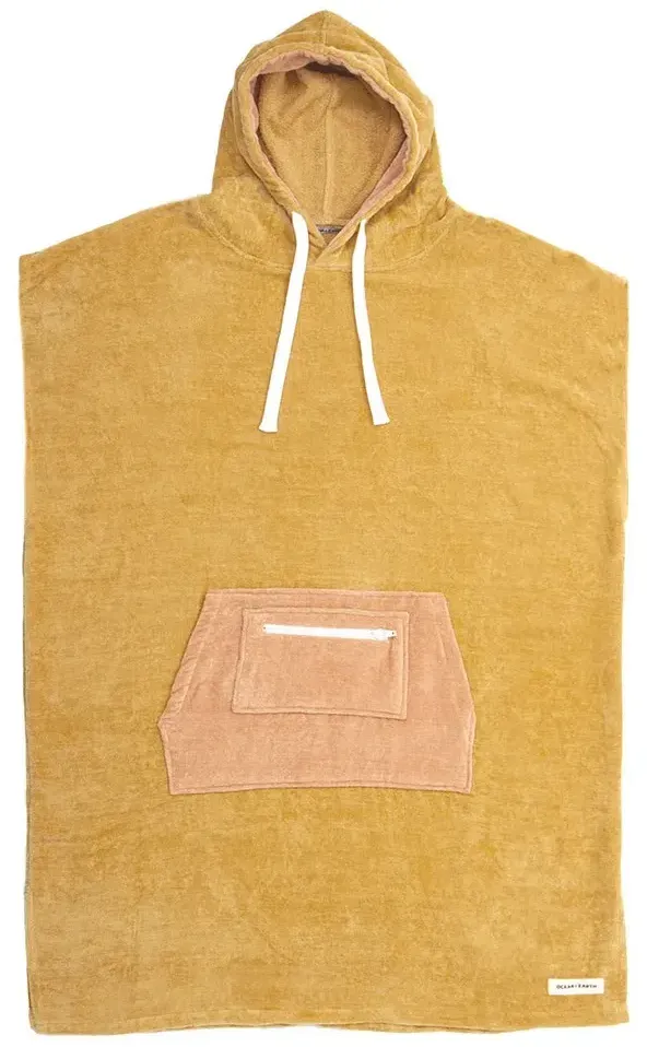 Ocean & Earth Daydream Hooded Poncho - Mustard - One Size