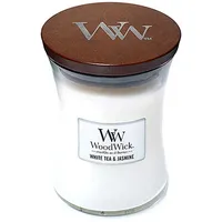 Woodwick White Tea & Jasmine Duftkerze 275 g beige