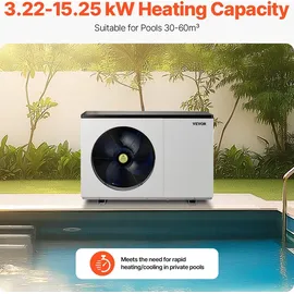Vevor Poolheizung Elektrische Wärmepumpe 3,22–15,25 kW