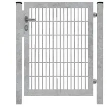 FA-Bausysteme Gartentor für Doppelstabmattenzäune Voll-Rahmen Zink 120 cm x 80 cm