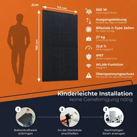 solarway All In One Balkonkraftwerk 2000 W / 800 W inkl. 4,8 kWh Anker Solix 2 Pro Speicher