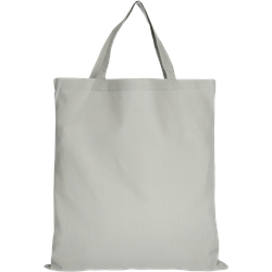 10er Pack Baumwolltasche - 28 Farben | mit zwei kurzen Henkeln | 38x42cm, hellgrau, 25 Stück
