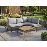 beautysofa LIVORNO Loungeset hellgrau