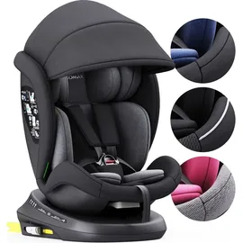 XOMAX 946i Kindersitz drehbar 360° mit ISOFIX, Liegefunktion I mitwachsend I 0-36 kg, 0-12 Jahre, Gruppe 0/1/2/3 I 5-Punkt-Gurt und 3-Punkt-Gurt I Bezug abnehmbar, waschbar I ECE R129