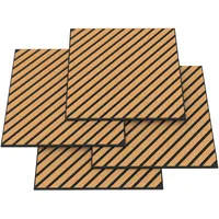 [neu.holz] Akustik-Wandpaneel 4er Set Vang diagonal 60x60 cm Eichenoptik,