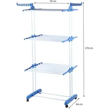 Hti-Living Wäscheständer Wäscheständer Blau, Weiss