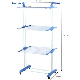 Hti-Living Wäscheständer Wäscheständer Blau, Weiss