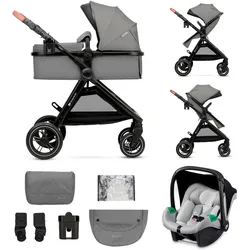 Kombi-Kinderwagen KINDERKRAFT "ESME 3IN1", Baby, moonlight grau, Kinderwagen, inkl. Babyschale