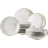 Mäser Teller-Set Ossia 18 Stück Weiß/Beige