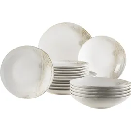 Mäser Teller-Set Ossia 18 Stück Weiß/Beige
