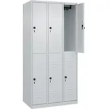 C+P Spind Stahl 90,0 x 50,0 x 185,0 cm lichtgrau 6 Fächer