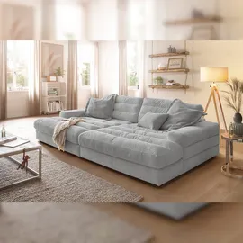KAWOLA Big Sofa LANA Stoff grau