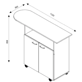 VCM Holz Bügelbrett Kommode Sideboard Bigilo