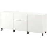 IKEA BESTÅ Aufbewahrung mit Schubladen weiß/Selsviken/Stubbarp dunkelgrau