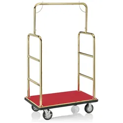 WAS Germany - Gepäckwagen, 105,5 x 62,5 x 183 cm, goldfarben, roter Teppich, Edelstahl