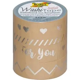 Folia Washi Tape Deko-Klebeband 15 mm x 5 m 4 Rollen