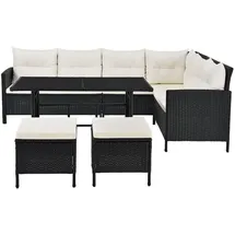 Juskys Manacor Lounge-Set schwarz/beige