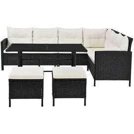 Juskys Manacor Lounge-Set schwarz/beige