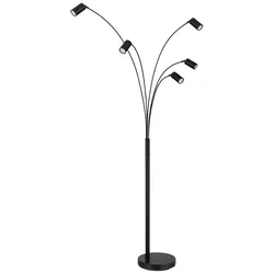 GLOBO LIGHTING Stehlampe "ROBBY", schwarz (schwarz matt), Lampen, Wippschalter am Artikel, Bogenlampe