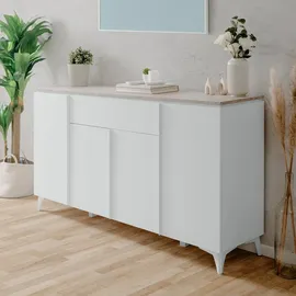 Finori GmbH Sideboard Weiß, - Maße cm, Wohnzimmer, Kommoden & Sideboards, Sideboards