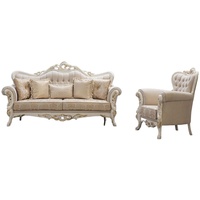 JVmoebel Sofa, 2 Teile, Sofagarnitur 3+1 Sitzer Set Design Sofa Polster Couch Luxus beige