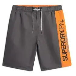Superdry für Herren. M3010229A Sportschwimmanzug aus grauem recyceltem Material (S), Strandbekleidung, Recyceltes Polyester, Nachhaltig