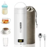 Reise Wasserkocher Klein Elektrische, 500ML/300W Tragbarer Wasserkocher Mini Wassertasse Edelstahl 316, Heizung Automatisch Abschalten,mit umkehrbarem Deckel für Tee