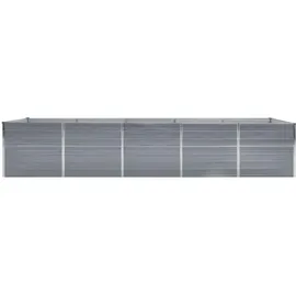 vidaXL Garten-Hochbeet verzinkter Stahl rechteckig 400 x 80 x 77 cm Grau  
