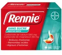 Rennie sans sucre 96 comprimés à croquer Comprimé(S) À Croquer pc(s)