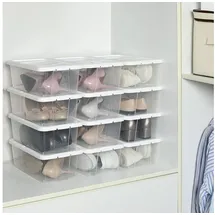 Songmics 12er Set Schuhboxen 12 Stück bis Größe 41