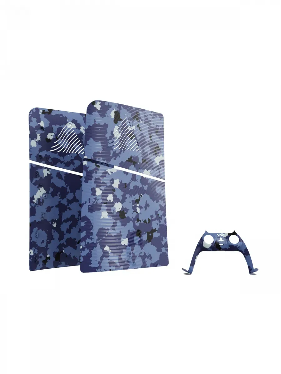 Preisvergleich Produktbild Konsolenabdeckung PS5 Slim - Blue Wave Camo Faceplates Kit