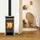 FIREPLACE Elite Budapest Stahl Schwarz/Abdeckplatte Sandstein