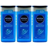 NIVEA Duschgel FRESH OCEAN x 250ml 3in1 für Körper, Gesicht & Haar 24H Frische