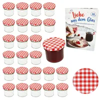 Mambocat 25er Set Sturzglas 125ml Einmachglas TO66 Rot kariert