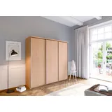 Schwebetürenschrank PRIESS "Arnsberg", grau (livorno buche), B:215cm H:211cm T:64,5cm, Spanplatte, Schränke