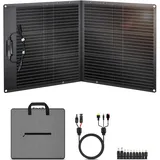 CTOLITY 100W Tragbares Solarpanel, Faltbares Solarladegerät mit 10 Anschlüssen, 23% Hoher Wirkungsgrad, 20.5V MC4-Stromversorgung und Mehrere Ausgänge Folarmodul für Camping, Outdoor, SUV, Wohnmobil
